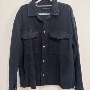 Abercrombie & Fitch Men's Navy Corduroy Shirt Jacket